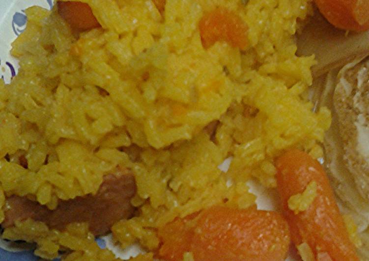 Recipe of Favorite Yellow rice carrots with sausage