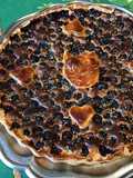 Tarte « chat » aux myrtilles crème de vanille (pâte brisée à la liqueur de bleuet)