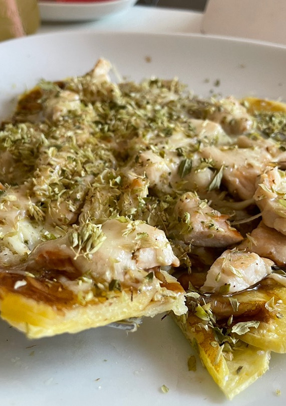 Una foto de Pizza saludable con base de patata