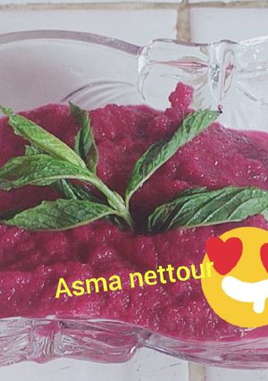 صورة لوصفة صلصة الشمندر (بيتراف)مرافقة للسلطات والمقالي والمشاوي🤤