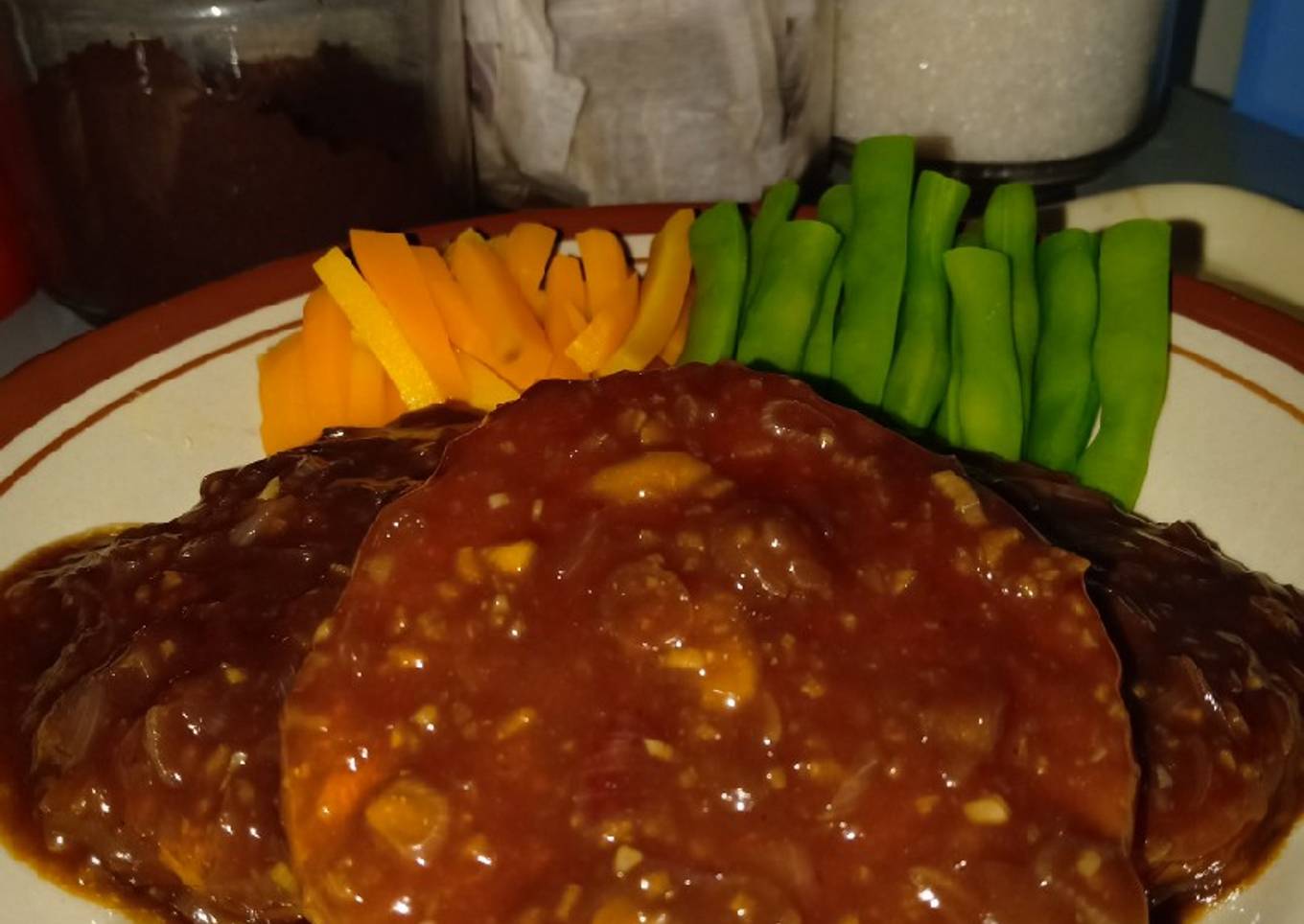 Steak tempe teriyaki