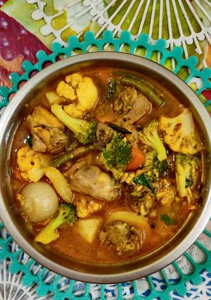 সবজি চিকেন (Sabji chicken recipe in Bengali) রেসিপির প্রধান ছবি