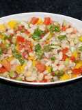 Ensalada de porotos blancos con tomates. Jon style