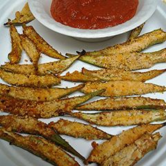 A picture of Okra parmesan.