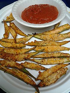 A picture of Okra parmesan.