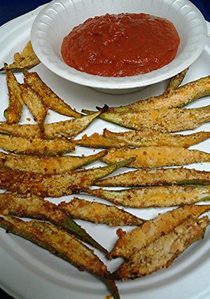 A picture of Okra parmesan.