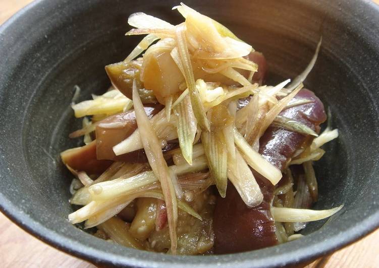 Simmered and Chilled Eggplant and Myoga Ginger