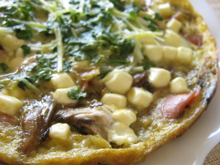 Recipe Maitake Mushroom and Sausage Cheese Omelette the So Delicious Appealing