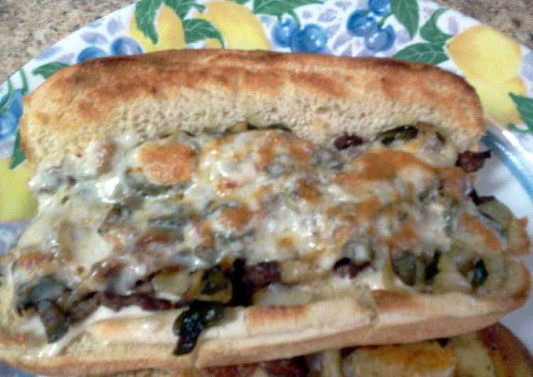 Recipe of Homemade Spicy Steak &amp; Cheese Sub Sandwiches