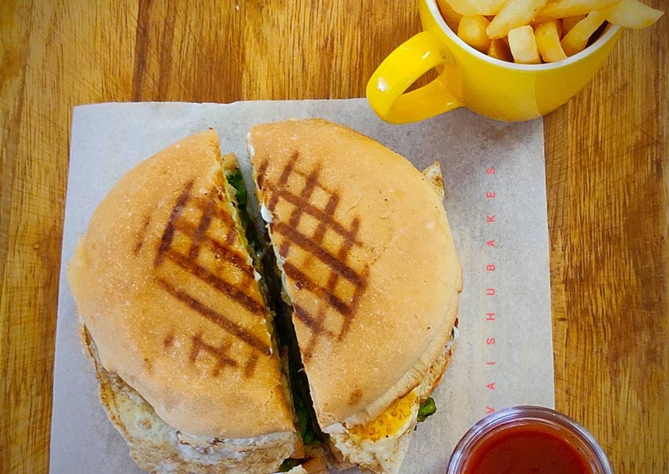 Potato Burger with French Fries