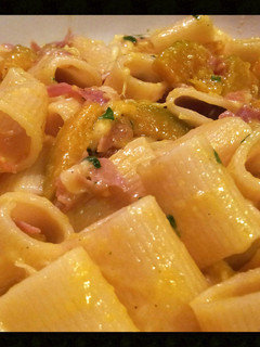 A picture of AMIEs PASTA with SQUASH & BACON.