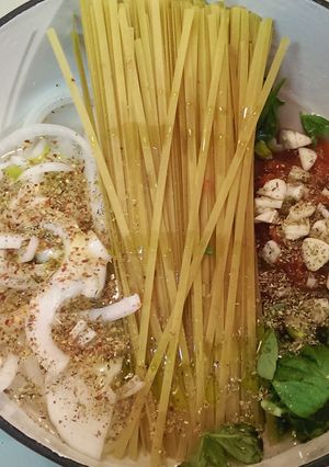 A picture of Tomato Basil One Pot Pasta.