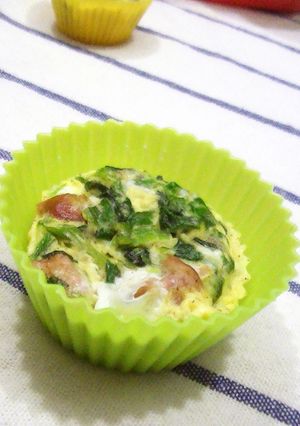 A picture of Bento Portion Fluffy Spinach Quiche.