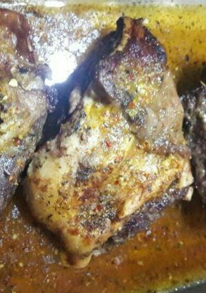 Una foto de Vacío al horno a la mostaza