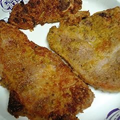 A picture of Parmesan pork chops.