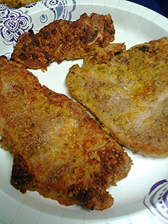 A picture of Parmesan pork chops.