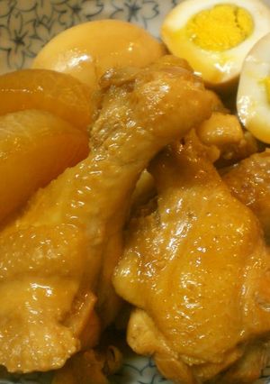 A picture of Simple Simmered Chicken Drumsticks, Daikon Radish & Eggs.