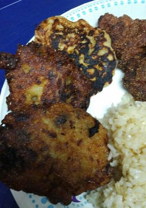 A picture of Corn Apple Fritters 3 ways.