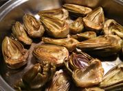 A picture of artichokes in oil