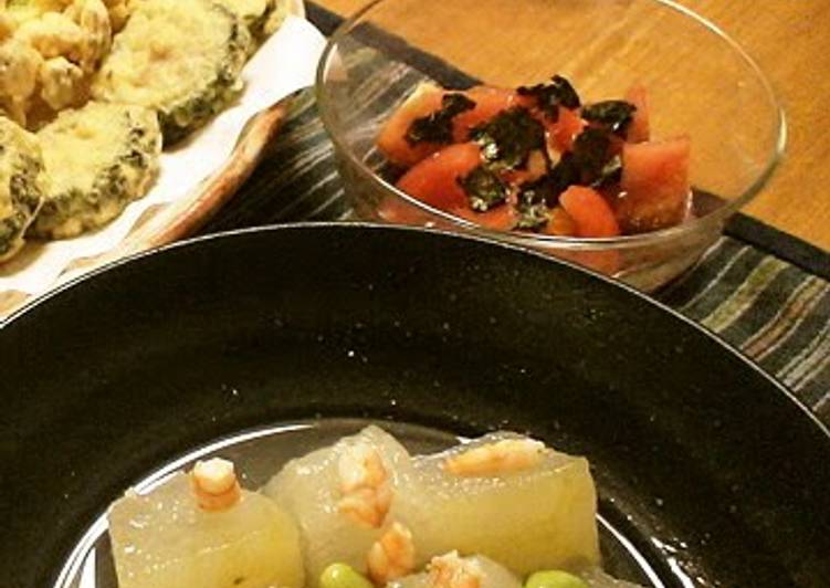 Steps to Prepare Speedy Shrimp Ankake Sauce on Chilled Winter Melon