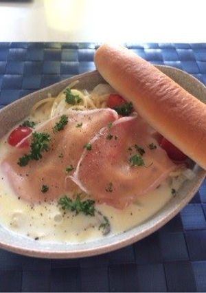 A picture of Easy in One Pan Cured Ham Soup Pasta.