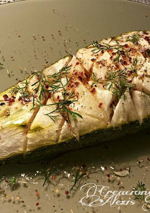 Foto principal de Calabacín al horno, con mantequilla y hiebas aromaticas