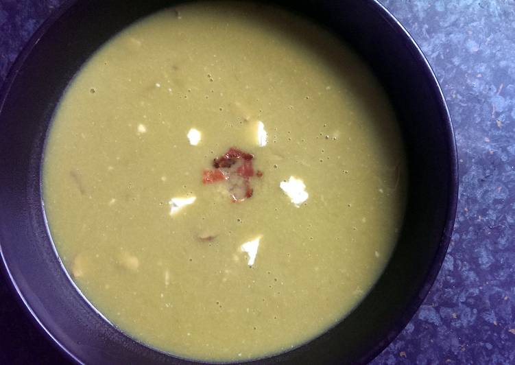 Easiest Way to Sophie&#39;s goats cheese, bacon, pea &amp; asparagus soup