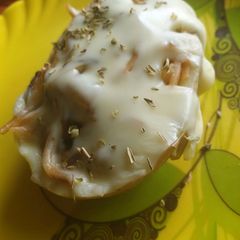 A picture of Noodles stuffed Potato.