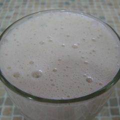 A picture of Banana Soy Milk Smoothie without a Mixer.