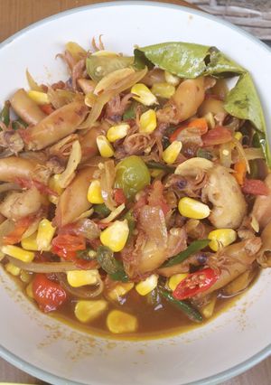 Foto resep Tumis Cumi Asin Jagung