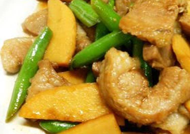 Stir-Fried and Simmered Pork Belly and Bamboo Shoot
