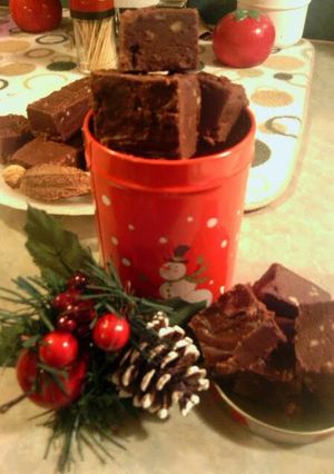 A picture of sunshine 's chocolate fudge.