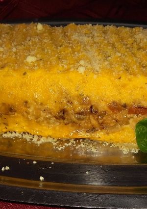 Una foto de Pastel de pollo y calabaza
