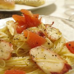 A picture of Authentic Chilled Pasta with an Oil Based Sauce.