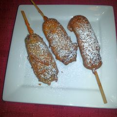 A picture of Deep fried snickers bars.