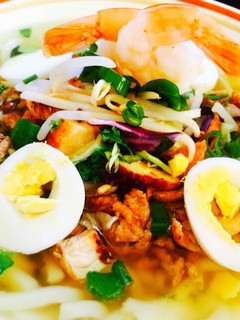 A picture of Chicken & Shrimp Quicky Udon Soup.