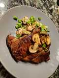 Keto : RIBEYE w/ Wild Mushroom Cabbage Slaw. 5.5g Carbs