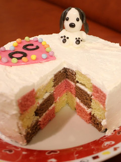 A picture of Easy Color-Cubed Cake with Pancake Mix.