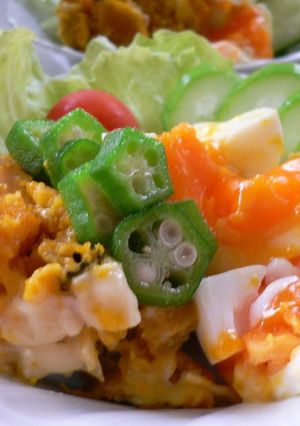 A picture of Kabocha Squash Salad With Camembert Cheese.