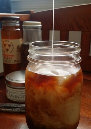 A picture of Lavender Honey Vanilla Iced Coffee.