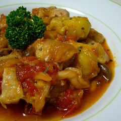 A picture of Use a Pressure Cooker - Simmered Chicken and Pork with Tomatoes.
