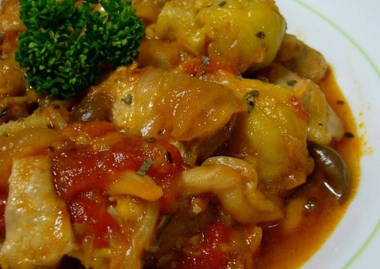 Recipe of Favorite Use a Pressure Cooker - Simmered Chicken and Pork with Tomatoes