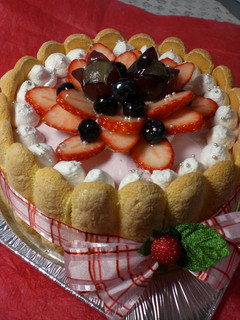 A picture of Raspberry Mousse Charlotte.