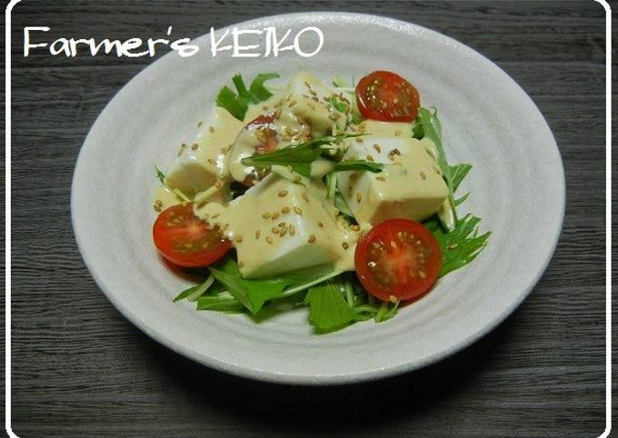 [Farmhouse Recipe] Tofu and Mizuna Salad Recipe