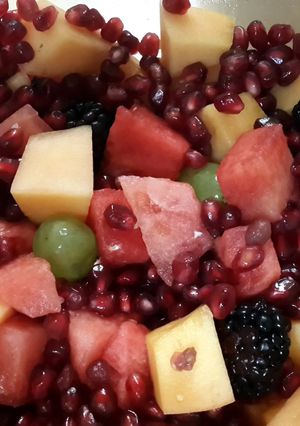 A picture of Eat more fruits (and veggies)!!! Simple Fruit Salad.