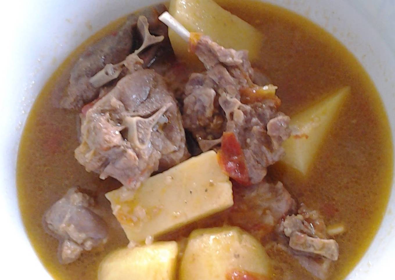 Beef and potato stew.