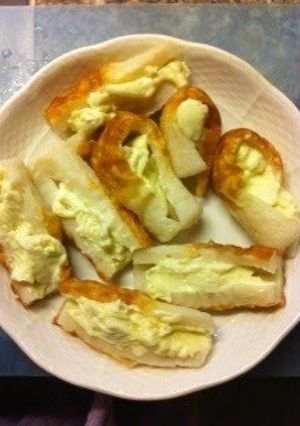 A picture of Chikuwa with Wasabi and Cream Cheese.