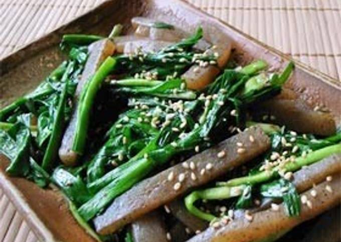 Step-by-Step Guide to Prepare Perfect Stir-Fried Garlic Chives & Konnyaku for Dieters