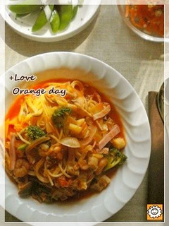 A picture of Seafood Tomato Pasta Soup.