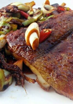 A picture of Hallibut In Ginger Sauce.